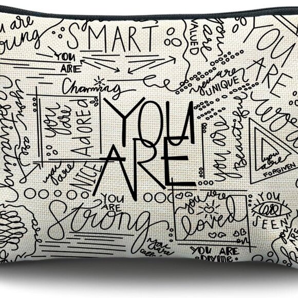 Inspirational Canvas Makeup Bag for Teen, Mental Health Gifts for Teen Girls, In - Picture 1 of 4